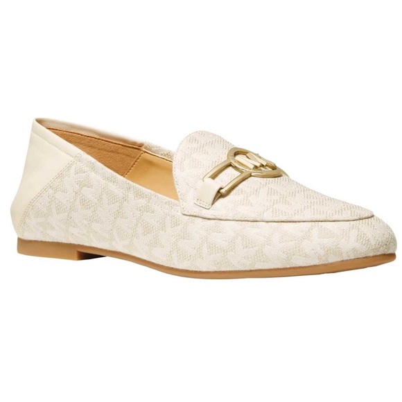 Michael Kors Tan Leather Tracee Monogrammed Loafers Size 10 NWOT - Picture 1 of 9